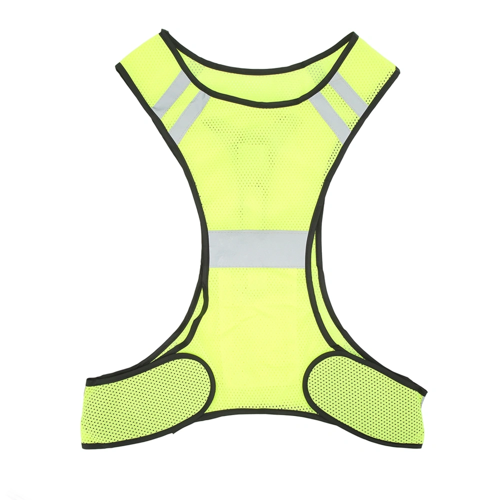 Safety Reflective Vest Adjustable Breathable Safety Vest with Hook and Loop for Running Cycling Walking Outdoor Sports Fluorescent Yellow