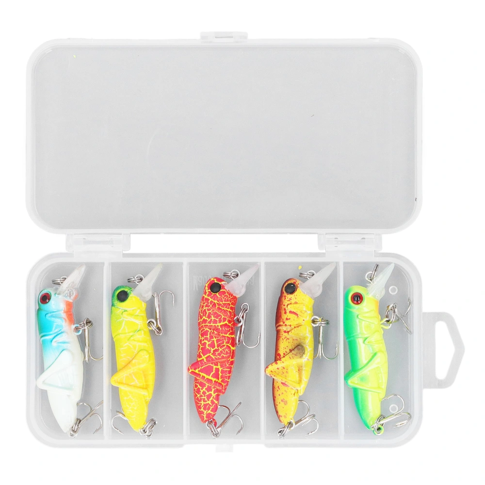 5Pcs Grasshopper Bait Grasshopper Fishing Lure Artificial Mini Fishing Lure Lifelike Hard Baits