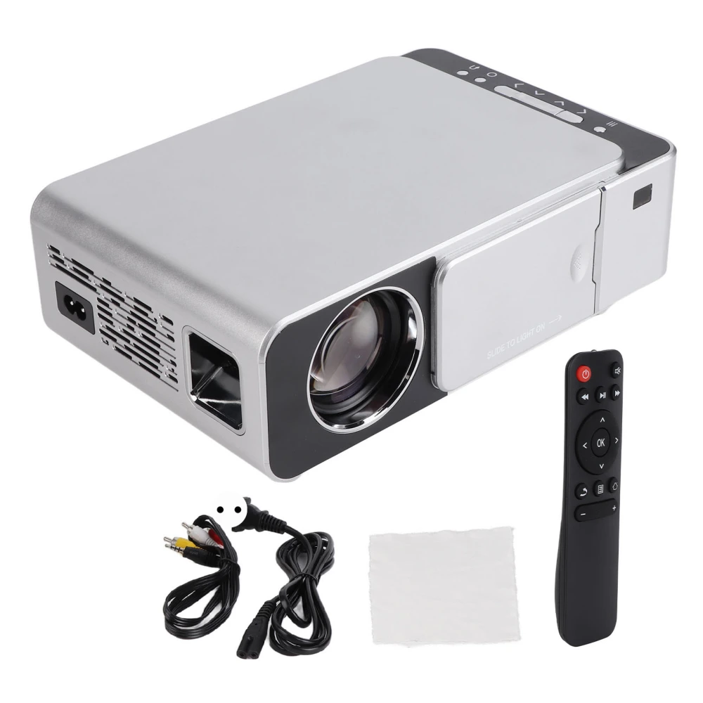 Mini 1080P HD Projector Portable WiFi LED Home Theater Movie Projector AC Silver