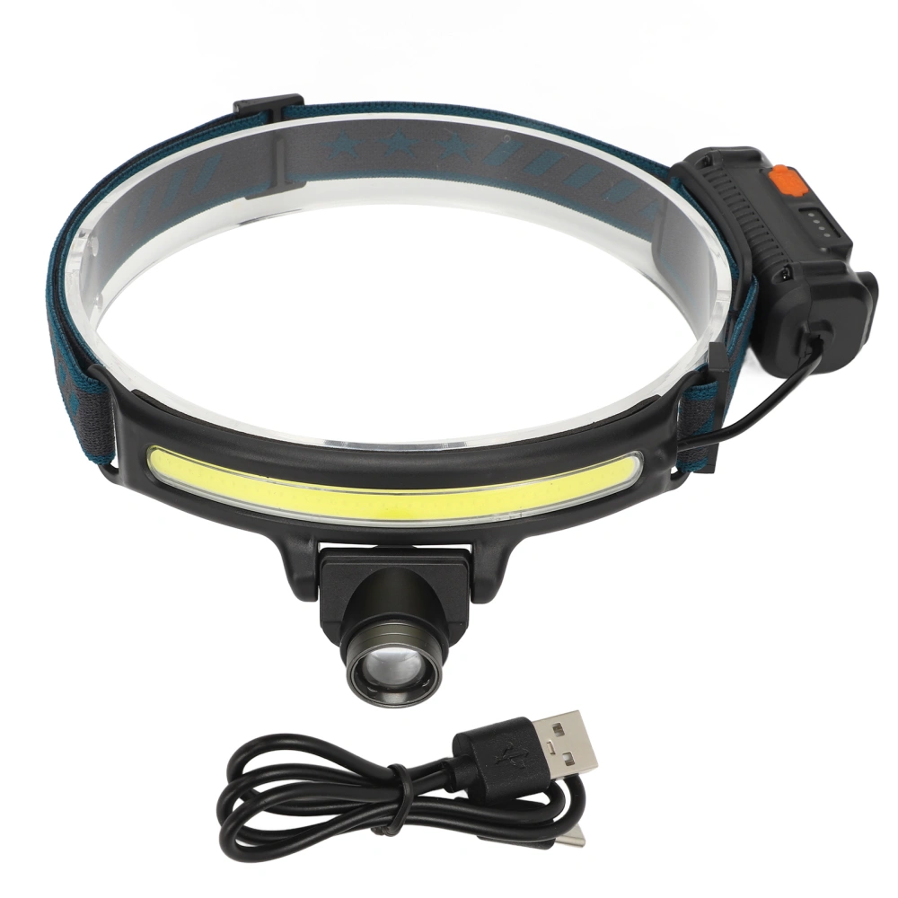 Outdoor COB Floodlight Headlamp Type C Rechargeable LED Headlamp Outdoor Fishing Cycling Running Head Lamp W678 2 Fixed Focus Model