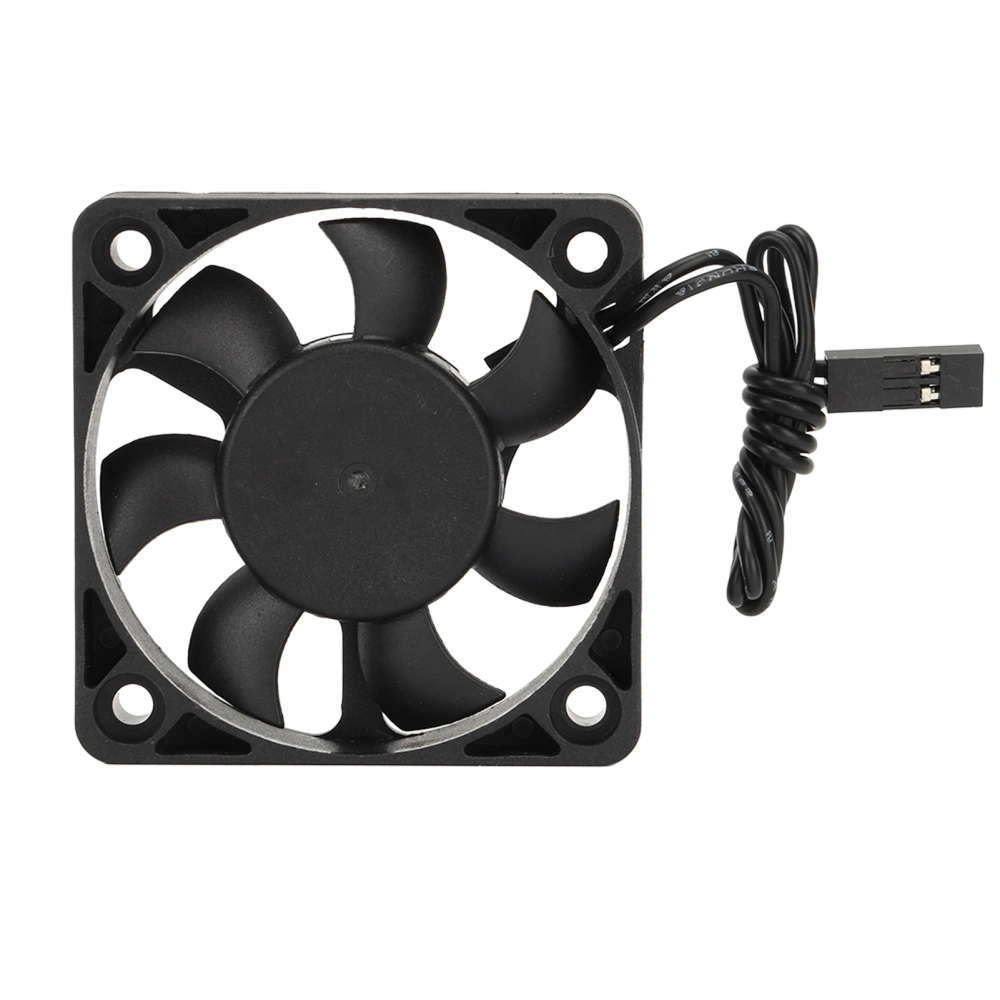 RC Cooling Fan Iron Plastic Lightweight Quick Speed RC Motor Cooler for 1/10 Traxxas 7.4V Black 50 X 50mm