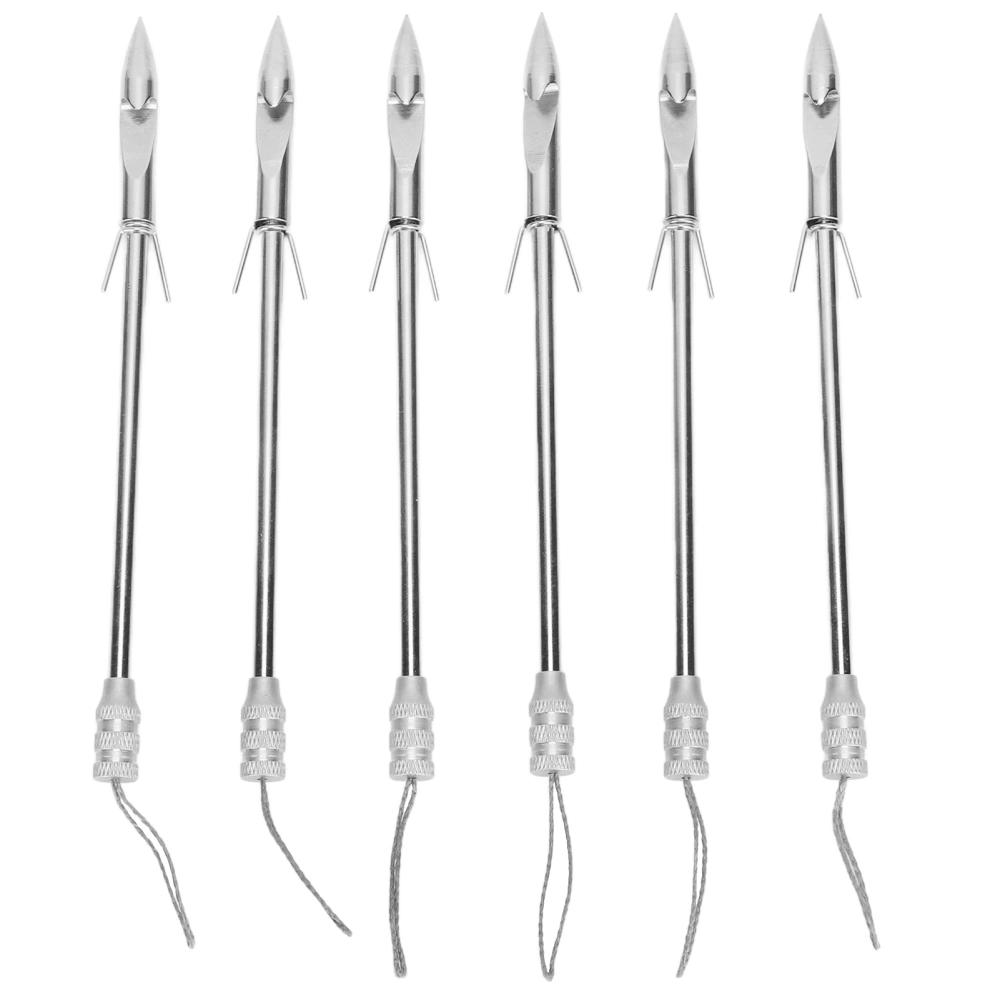 6PCS Fishing Slingshot Arrow Aluminum Alloy Bow Fishing Broadheads for Fish Shooting Hunting