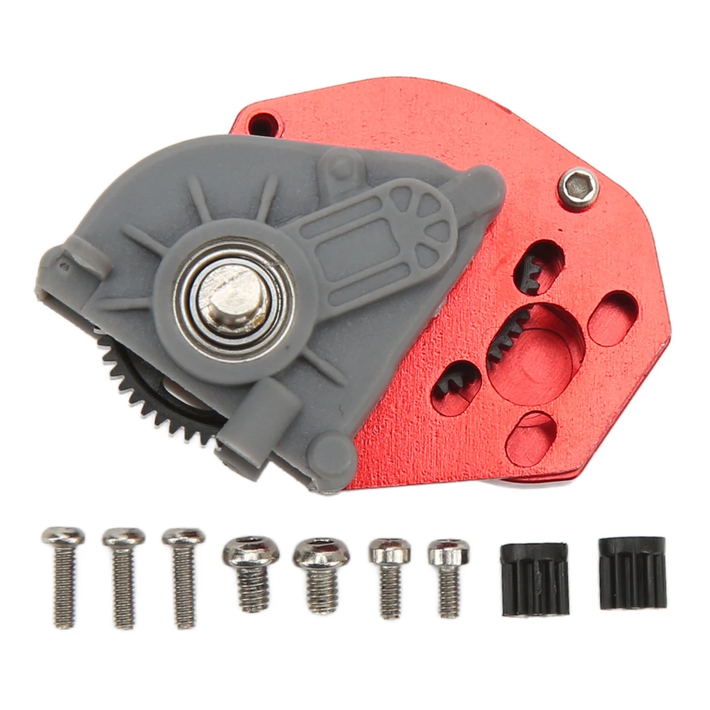 RC Car Gear Box Professional High Accuracy RC Transmission Gear Box for Axial SCX24 1/24 RC Crawler Red