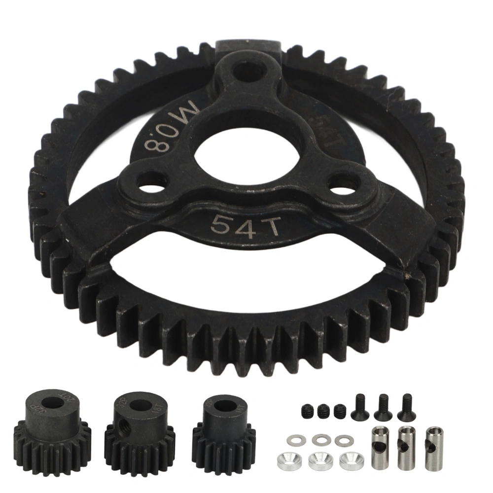 RC Car Gear Set 54T 16T 18T 20T Anti Corrosion Wear Resistant Spur Gear Set for Replacement