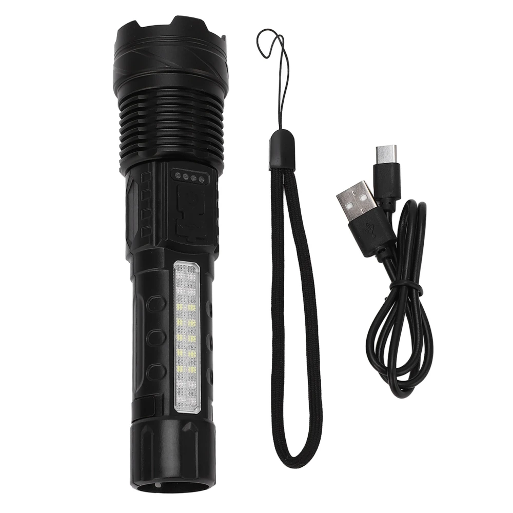 LED Bright Flashlight COB Work Light USB Rechargeable IPX4 Outdoor Lighting White Laser Flashlight 800LM