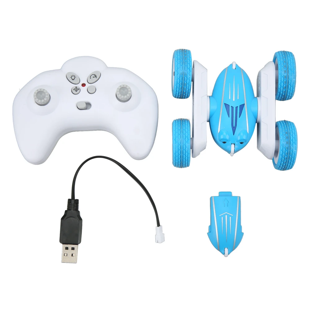 2.4GHz Stunt RC Car 360° Rotation Anti Collision Remote Control Electric Mini Double Sided Stunt Car Blue