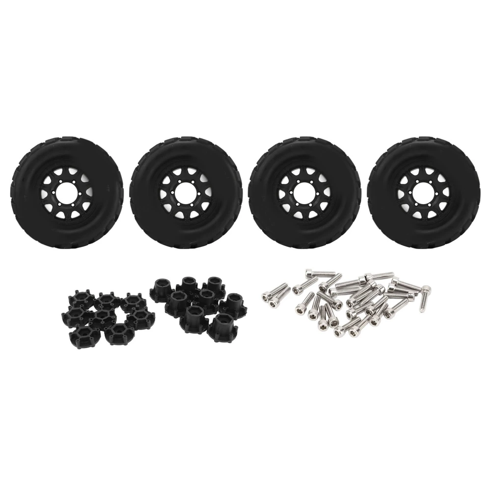 4 Pcs 1/10 RC Snow Tires Set with Wheels Strong Grip Anti Slip Rough Roads Harsh Environments Tyre Replacement for Traxxas A