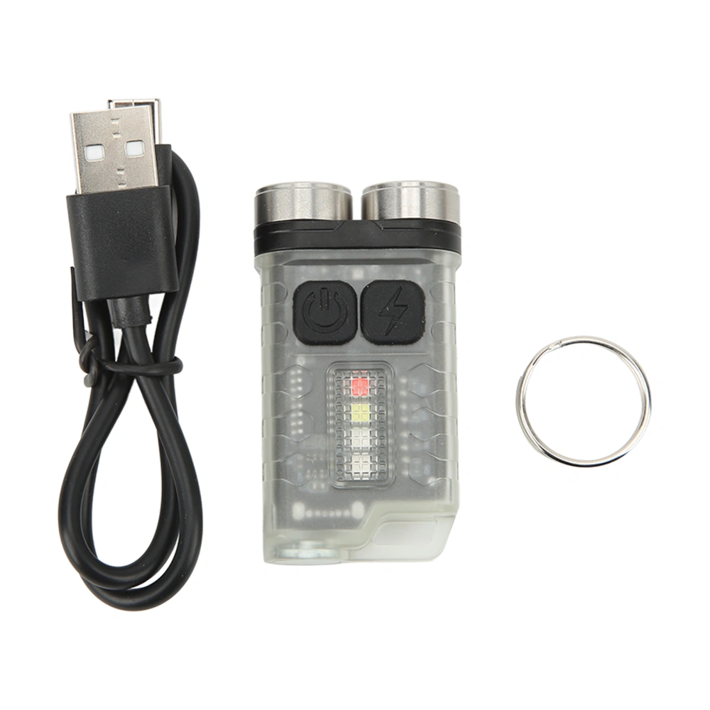 Mini Keychain Flashlight Portable 900LM USB Charging Small Flashlight for Outdoor Camping Fluorescent White