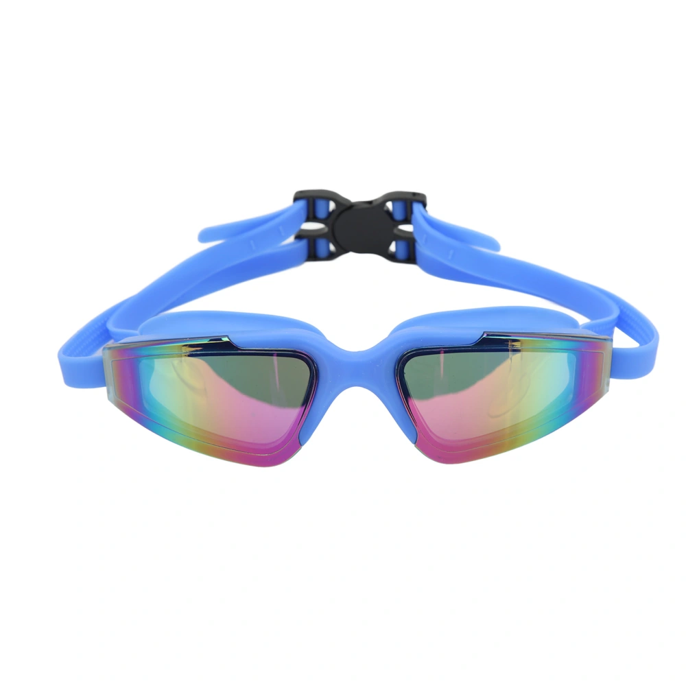 Swimming Goggles Fogproof HD Waterproof Silicone Wide View Swim Glasses for Adults Children Blue