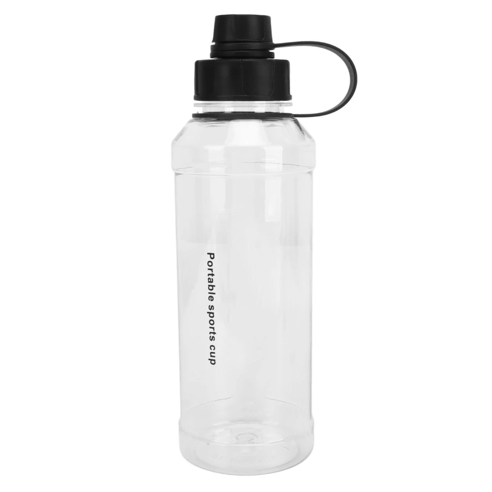 1000ml Water Bottle Large Capacity Wide Handle Integrated Lid Dual Mouth Leakage Resistant Sports Outdoor Cup Black