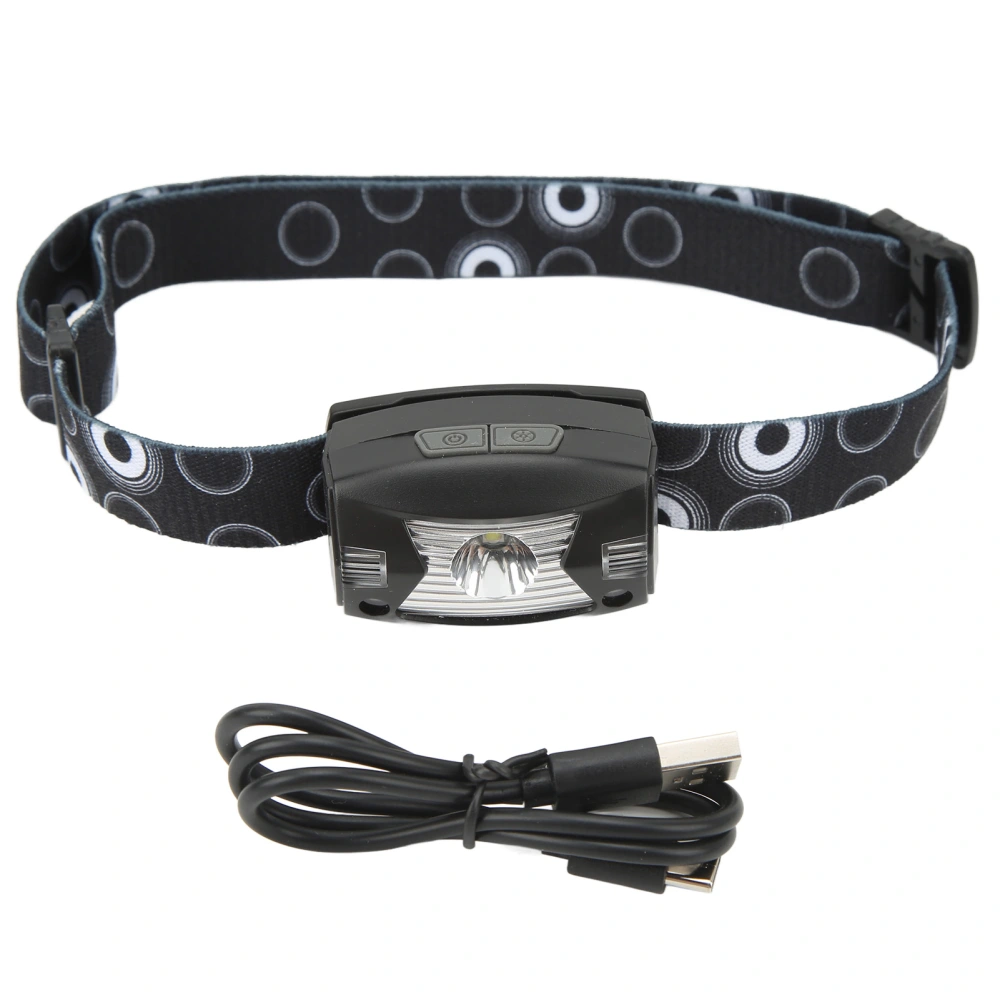 LED Headlamp Sensing Ultra Bright IPX6 Waterproof Adjustable Angle Rechargeable Outdoor Head Light for Fishing Running