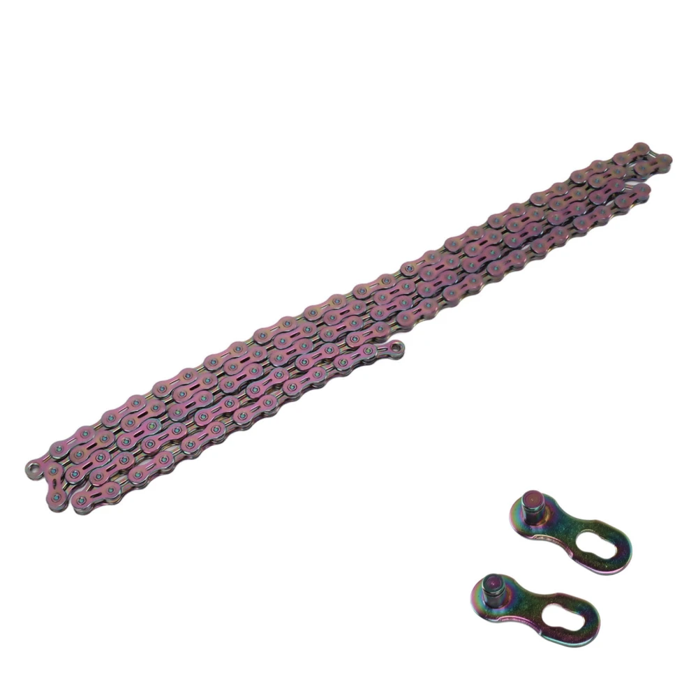 Bike Chain 10 Speed Half Hollow Variable Speed Chain Mountain Road Bike Replacement Chain Colorful