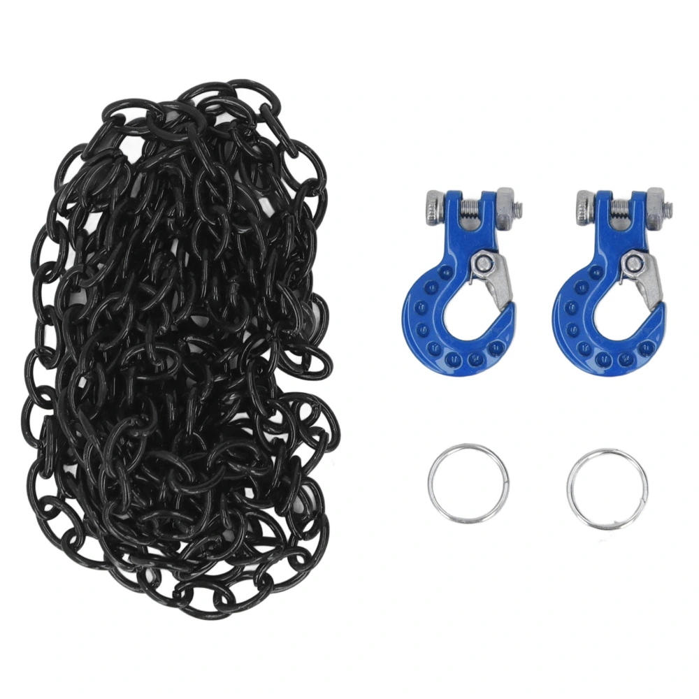 RC Car Tow Hook Trailer Chain Set Upgrade Part Decoration Fit for SCX10 D90 1/10 RC Crawler Truck Blue