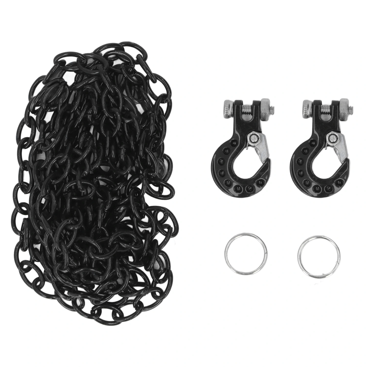 RC Car Tow Hook Trailer Chain Set Upgrade Part Decoration Fit for SCX10 D90 1/10 RC Crawler Truck Black