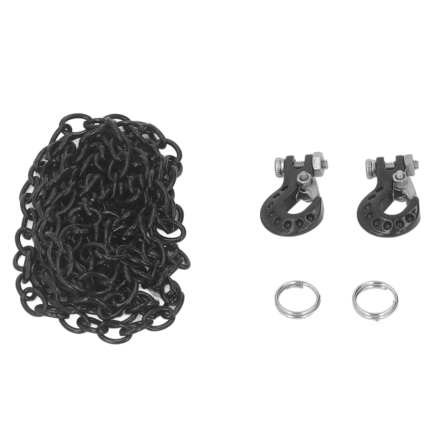 RC Car Tow Hook Trailer Chain Set Upgrade Part Decoration Fit for SCX10 D90 1/10 RC Crawler Truck Black