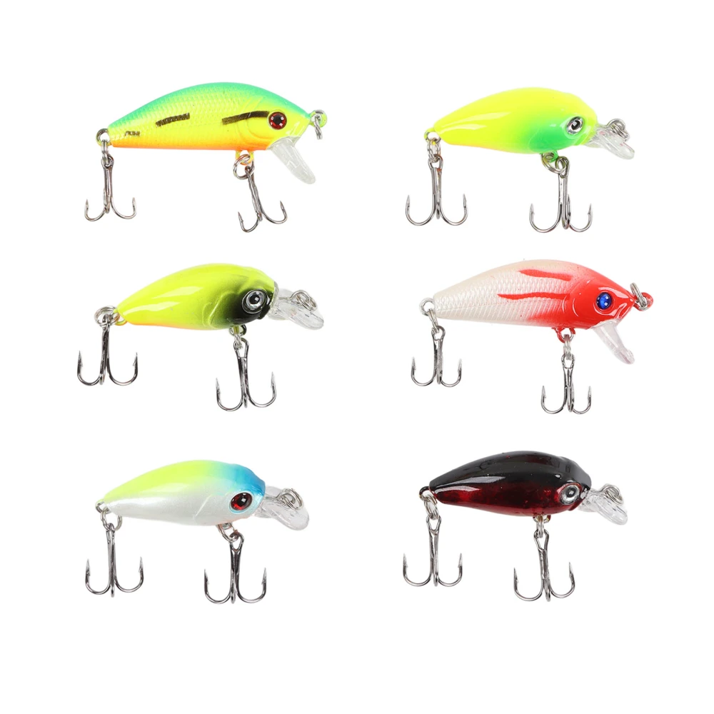 6Pcs Lure Hard Bait Kit Outdoor Fishing Lures Set 3D Lifelike High Resolution Attractants