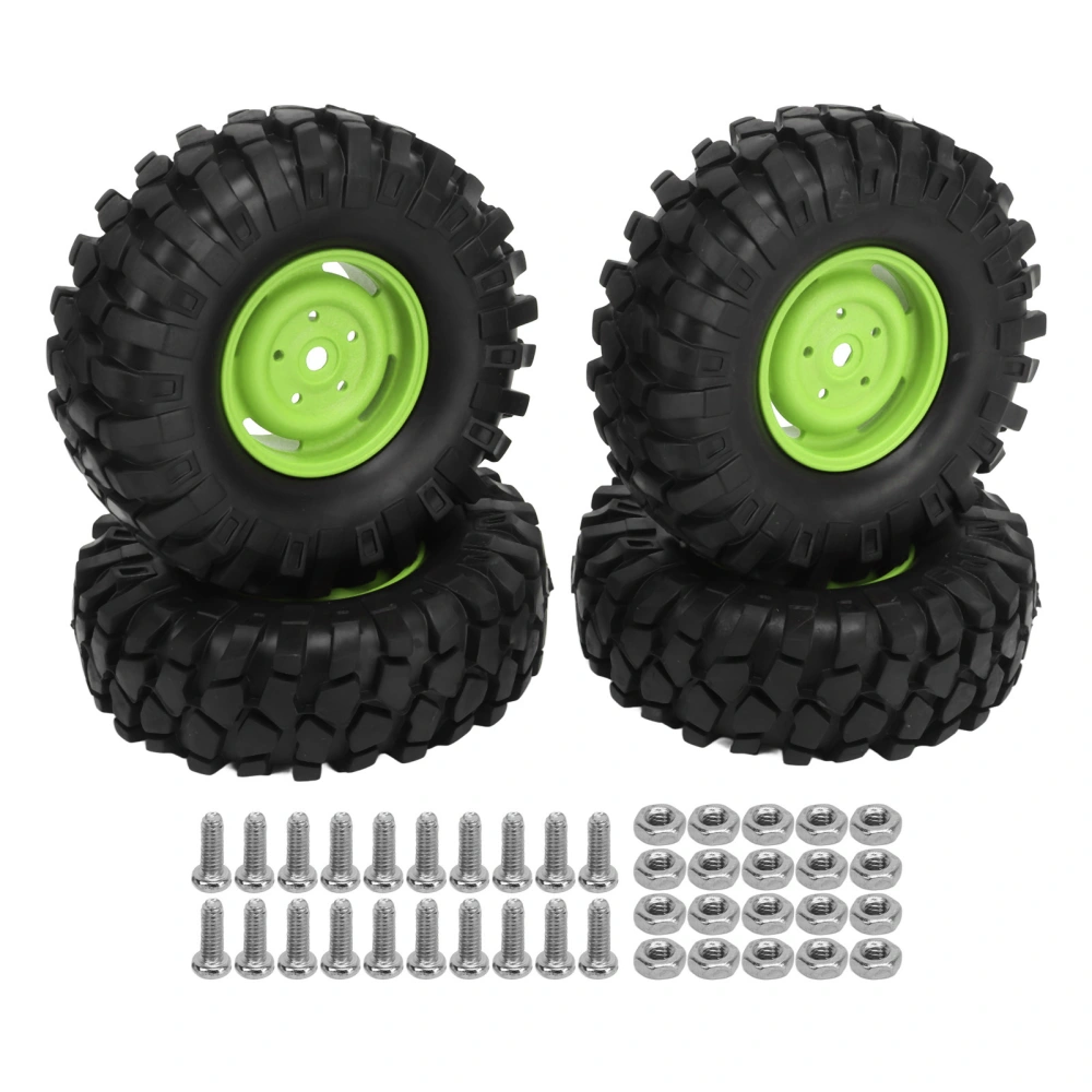 4PCS RC Off Road Vehicle Tires 1.9 Inch Universal Rubber RC Wheels and Tires for RC Off Road Vehicle Climbing Car Green