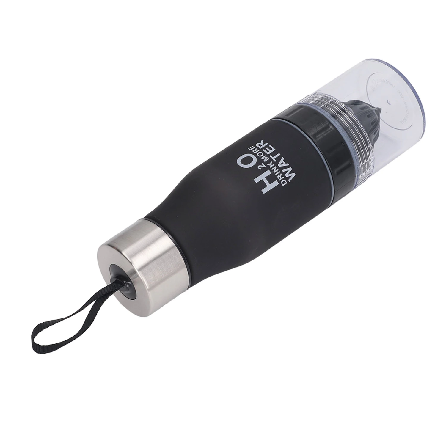 Lemon Juice Squeezer Fruit Infuser Outdoor Travel Portable Leakproof Water Bottle for Men Women 650ml Black