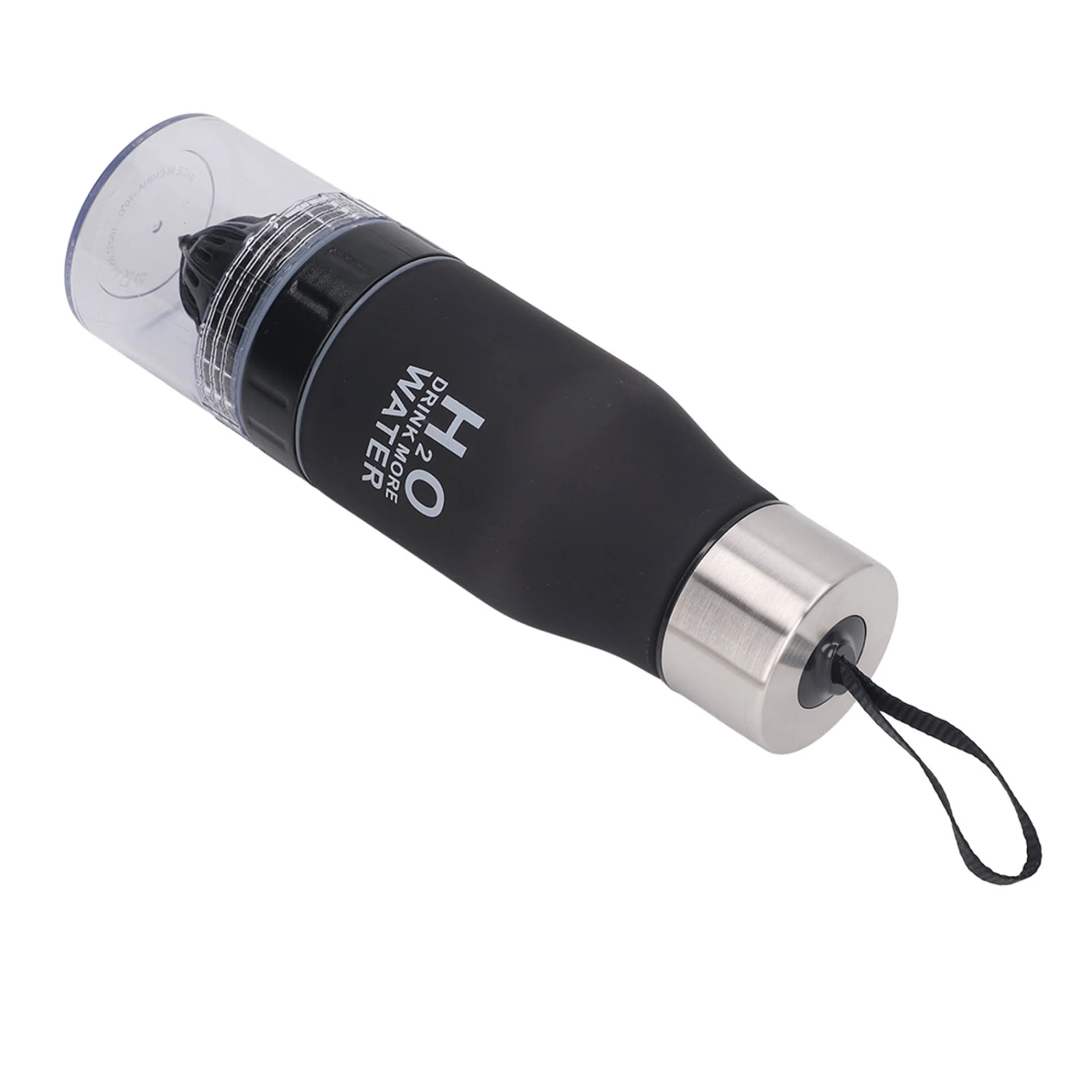 Lemon Juice Squeezer Fruit Infuser Outdoor Travel Portable Leakproof Water Bottle for Men Women 650ml Black