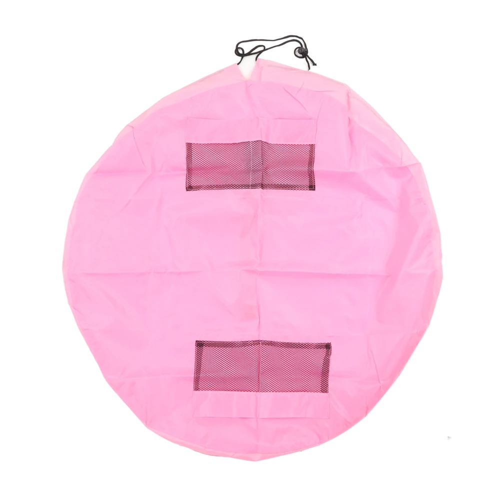 Toy Mat Storage Bag Polyester Waterproof Large Capacity Tear Resistant Multifunctional Drawstring Toy Storage Organizer Pink