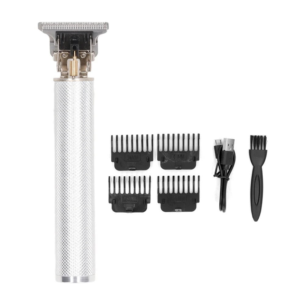 Hair Trimmer Professional Electric Hair Cutter Portable Directly Rechargeable Hair Clipper for Outdoor Silver