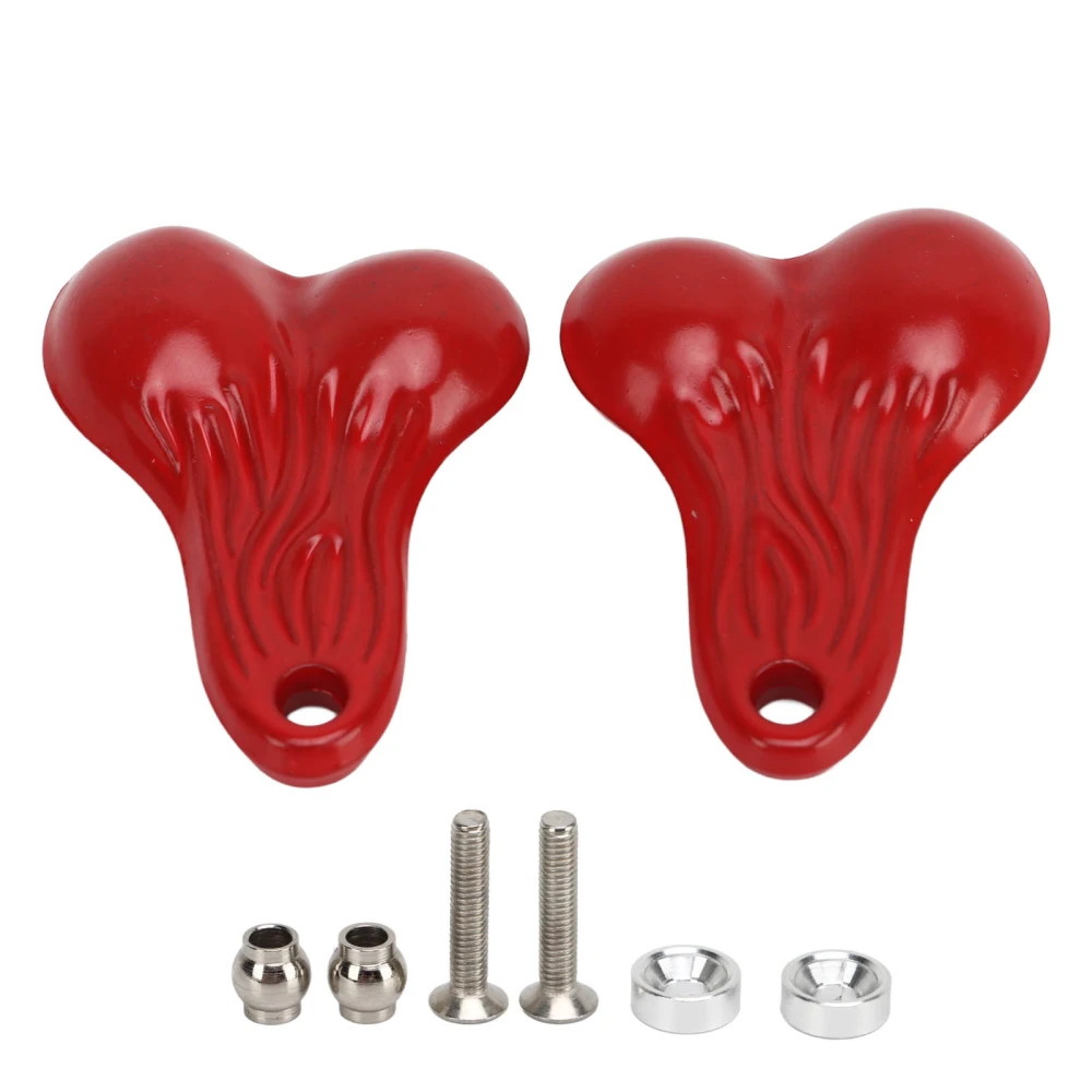 2Pcs RC Bumper Balls Bull Nuts Universal Zinc Alloy Hanging Truck Balls Nuts for 1/10 RC Cars Red