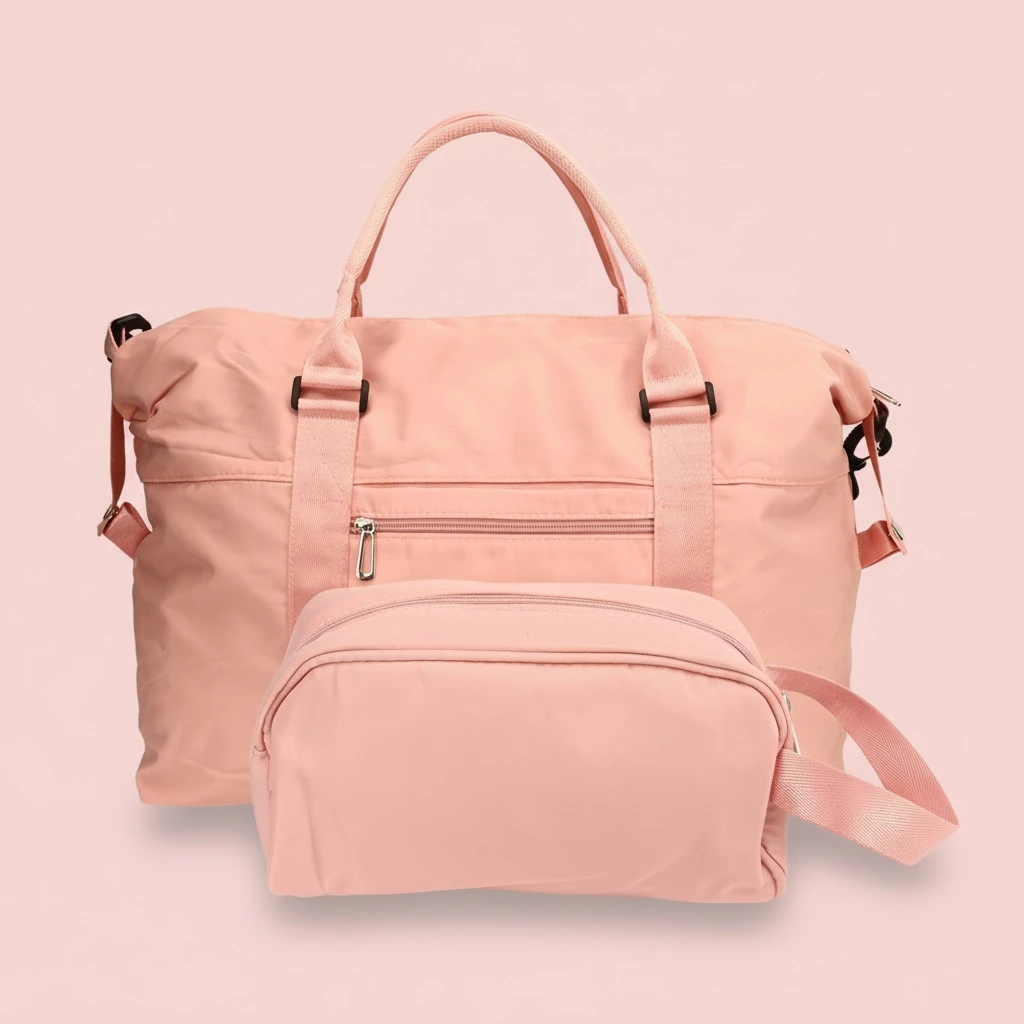 Weekender Overnight Bag Polyester High Capacity with A Small Bag Travel Duffel Tote for Outdoor Workout APJ021P