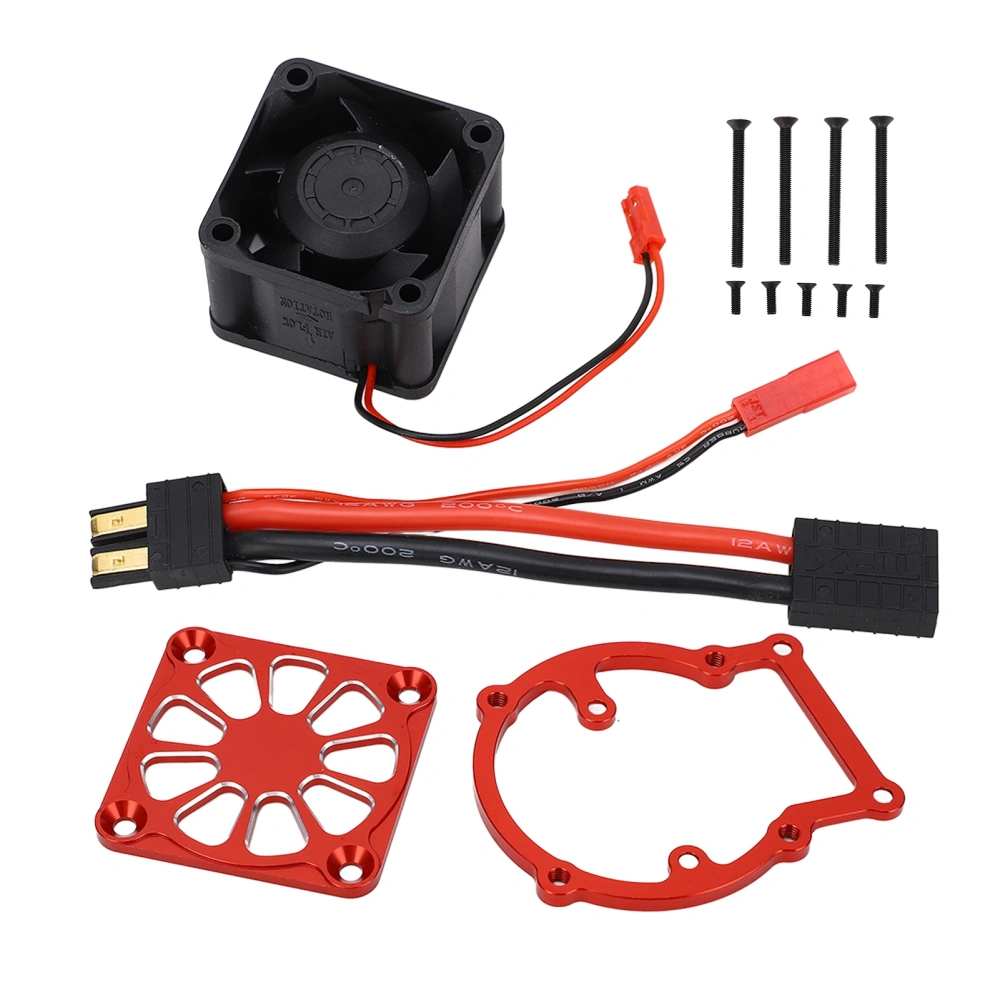 RC Cooling Fan Aluminium Alloy 21000 Rpm RC Motor Heatsink for TRAXXAS 1/8 4WD SLEDGE 8‑12V Red