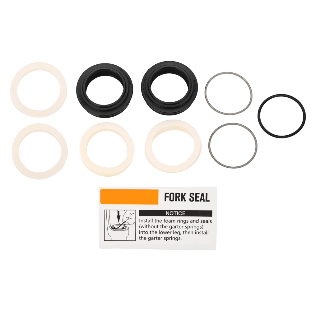 Front Fork Oil Seals Kit Replacement Stainless Steel Rubber Bike Fork Oil Seal Ring for Machete 32mm Inner Tube