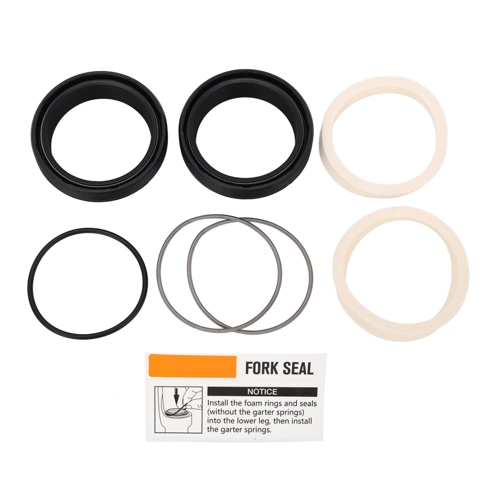 Front Fork Oil Seal Kit Stainless Steel Rubber Mountain Bike Front Fork Damper Oil Seals Replacement for 40mm Inner Tube