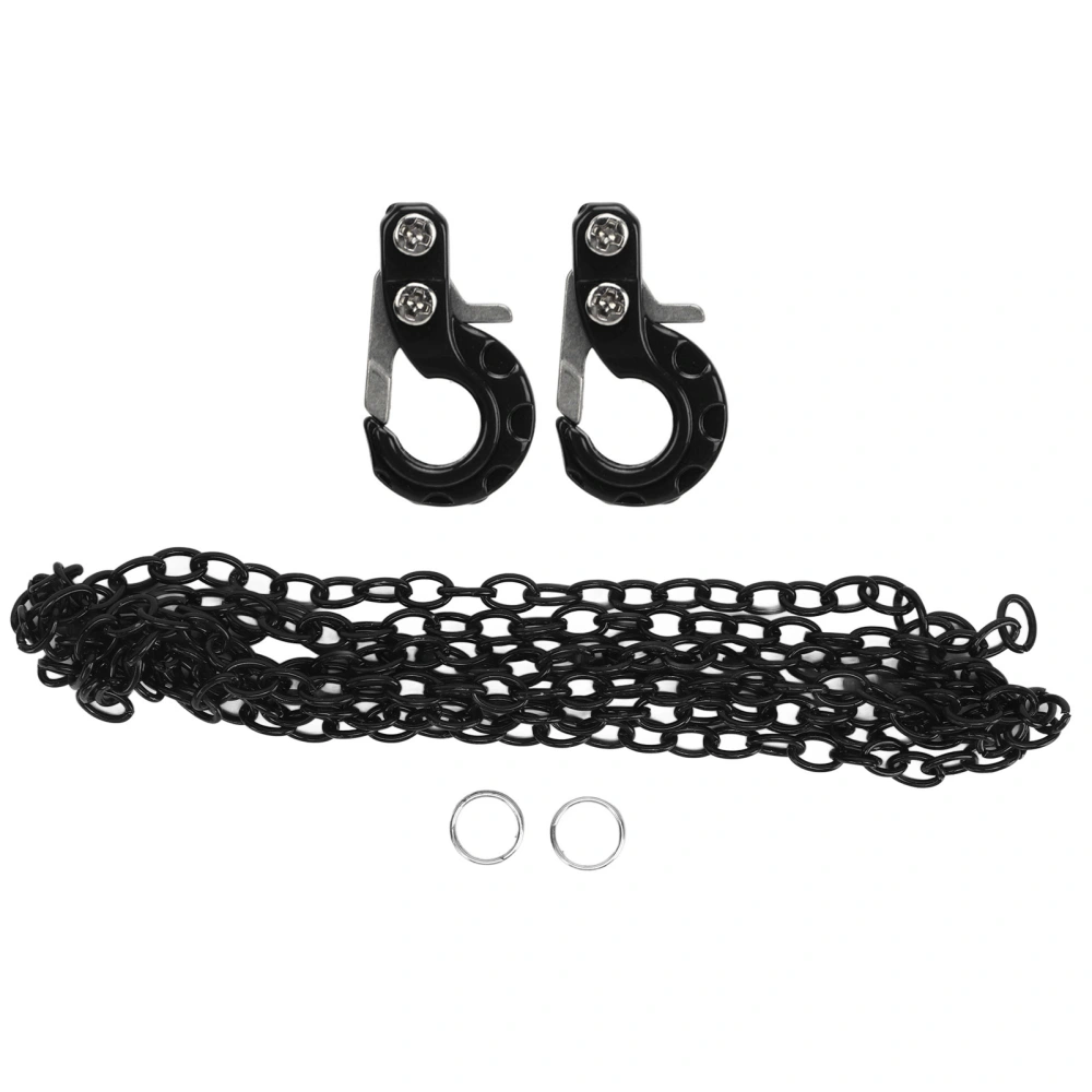 2Pcs RC Trailer Hook Aluminum Alloy Corrosion Resistant RC Trailer Chain for SCX10 1/10 Car Model Black