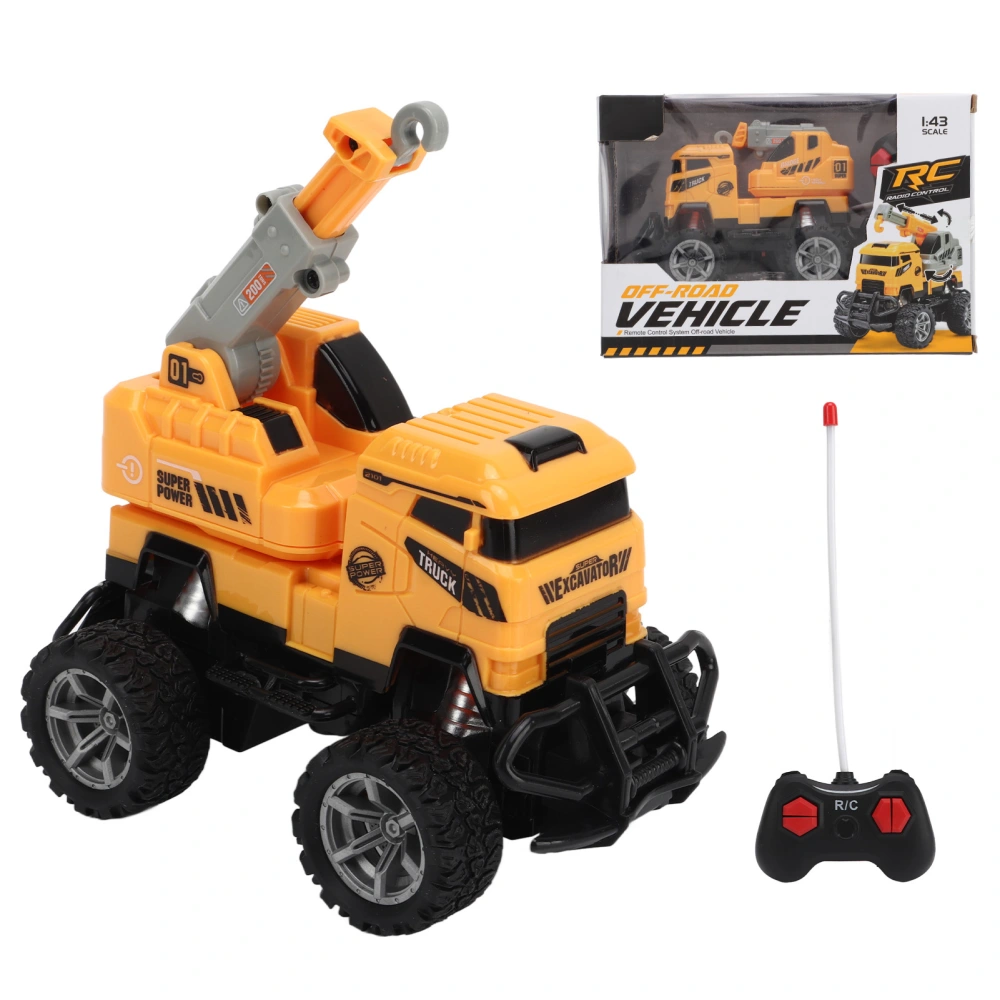 RC Crane Truck 1:43 Scale 4 Channel Rubber Tyre Easy Flexible Control Remote Control Crane for Kids Games Family