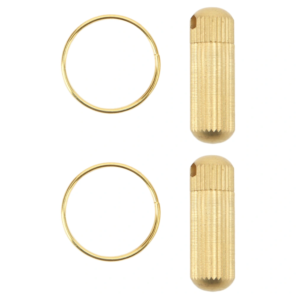 2Pcs Mini Brass Capsule Pocket Knife Multifunctional Portable Small Knife with Key Ring for Outdoor Home Unpacking Express