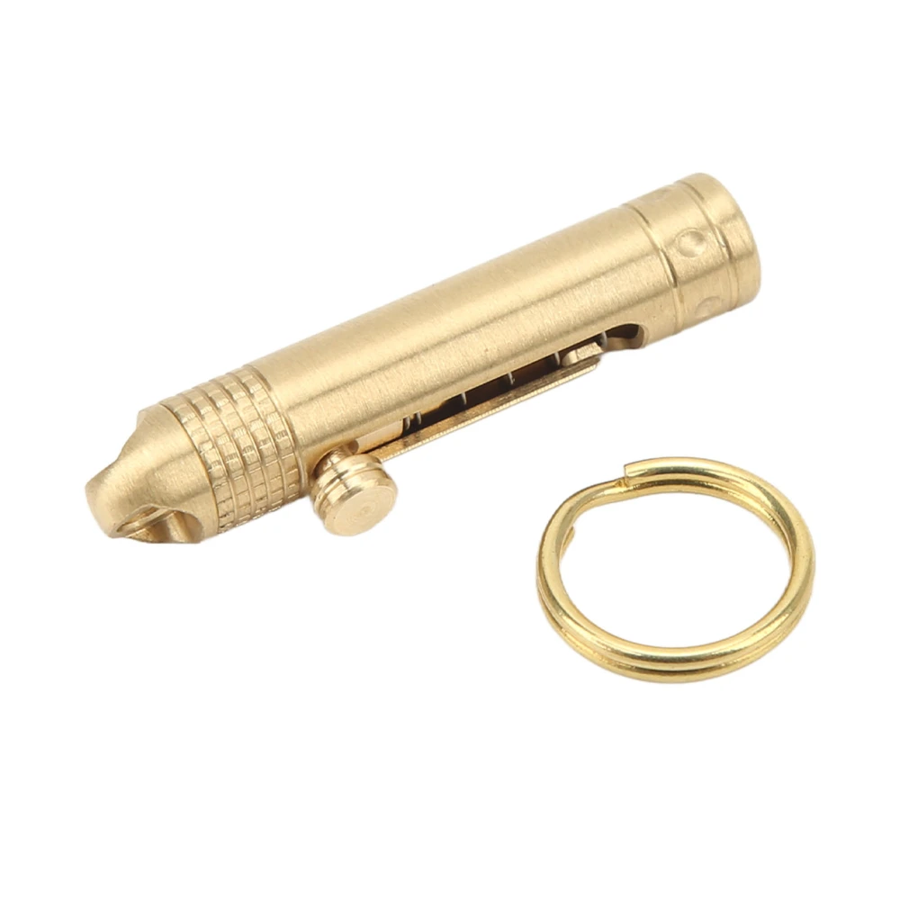 Brass Mini Retractable Utility Knife Self Defense Small EDC Knife with Keychain for Unpacking Express Box