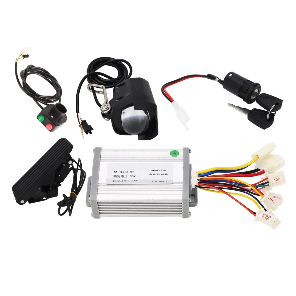 36V 1000W Brushed Controller and Foot Throttle Pedal Assembly Electric Bicycle Tricycle Scooter Speed Control Conversion Kit