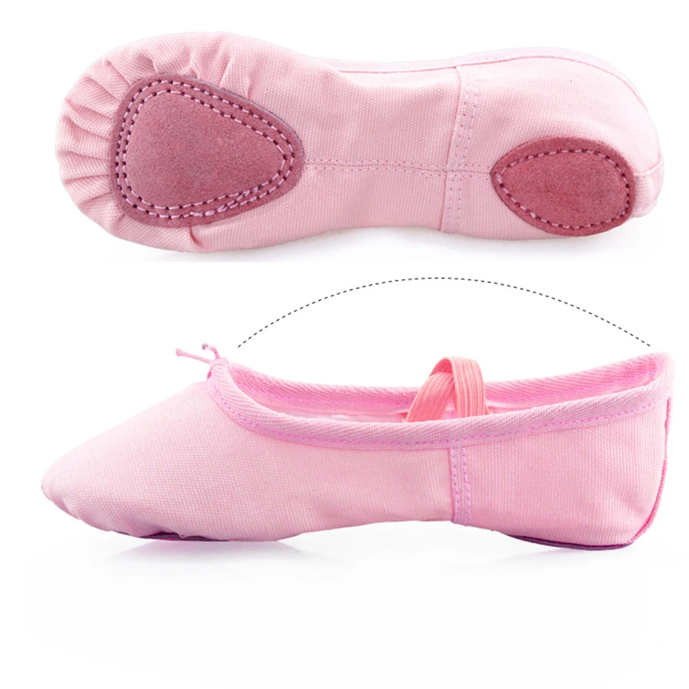 Ballet Slipper Dance Shoe Canvas Ballet Yoga Dancing Shoes with Soft Leather Soles for Kids Toddlers Boys Girls Pink Lace Up Size 26