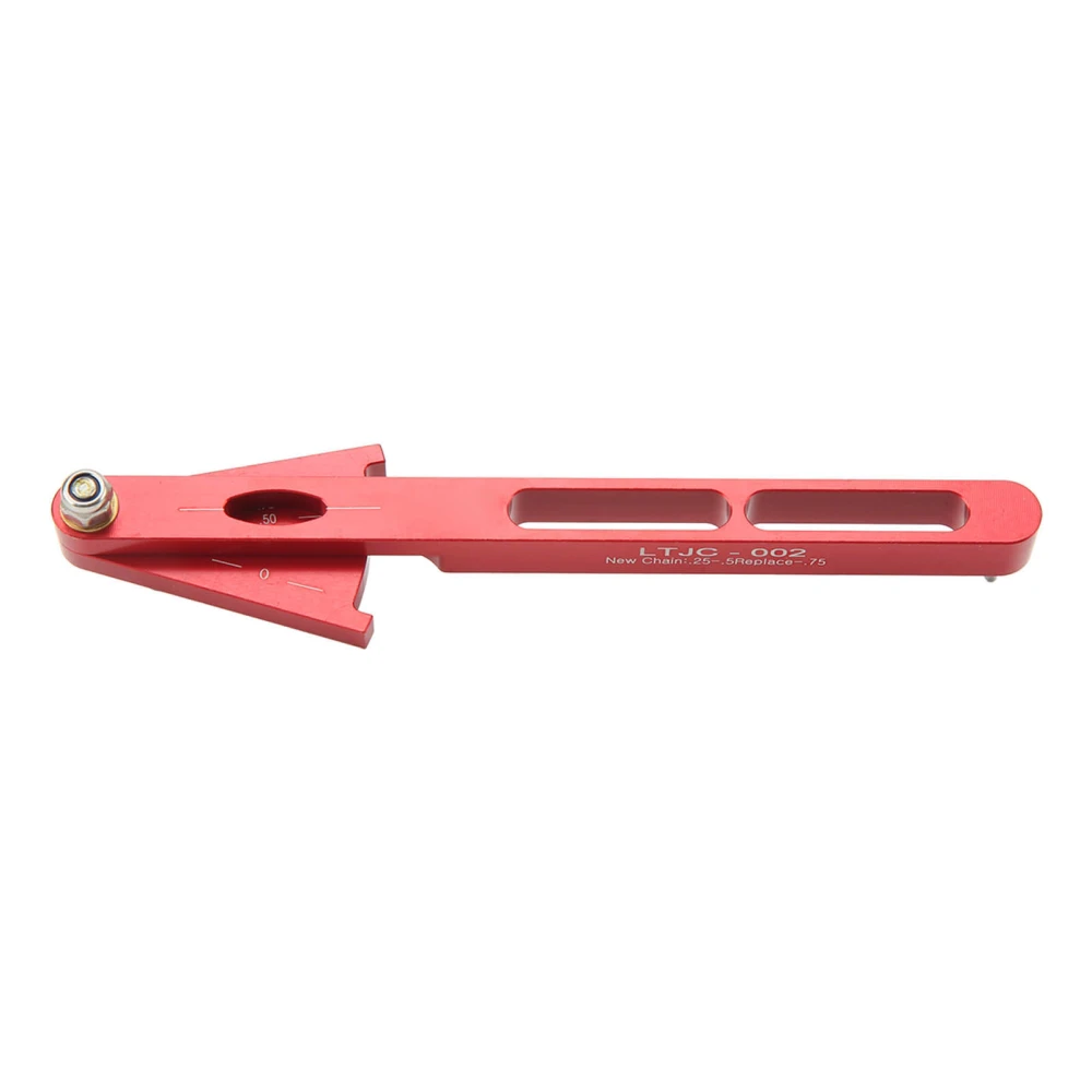 Bike Chain Wear Indicator Multifunctional Bicycle Chain Checker Measuring Gauge Aluminum Alloy Bike Chain Tool Red