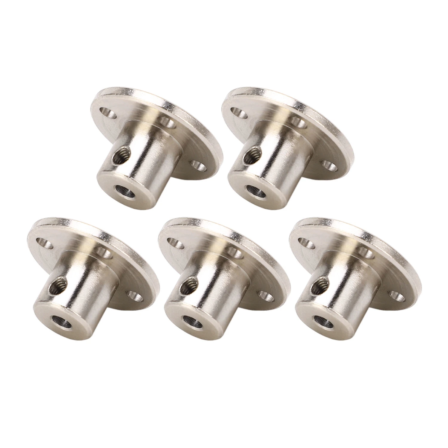 5pcs Flange Coupling Connector Professional Stainless Steel 3mm Inner Diameter Rigid Flange Shaft Coupling