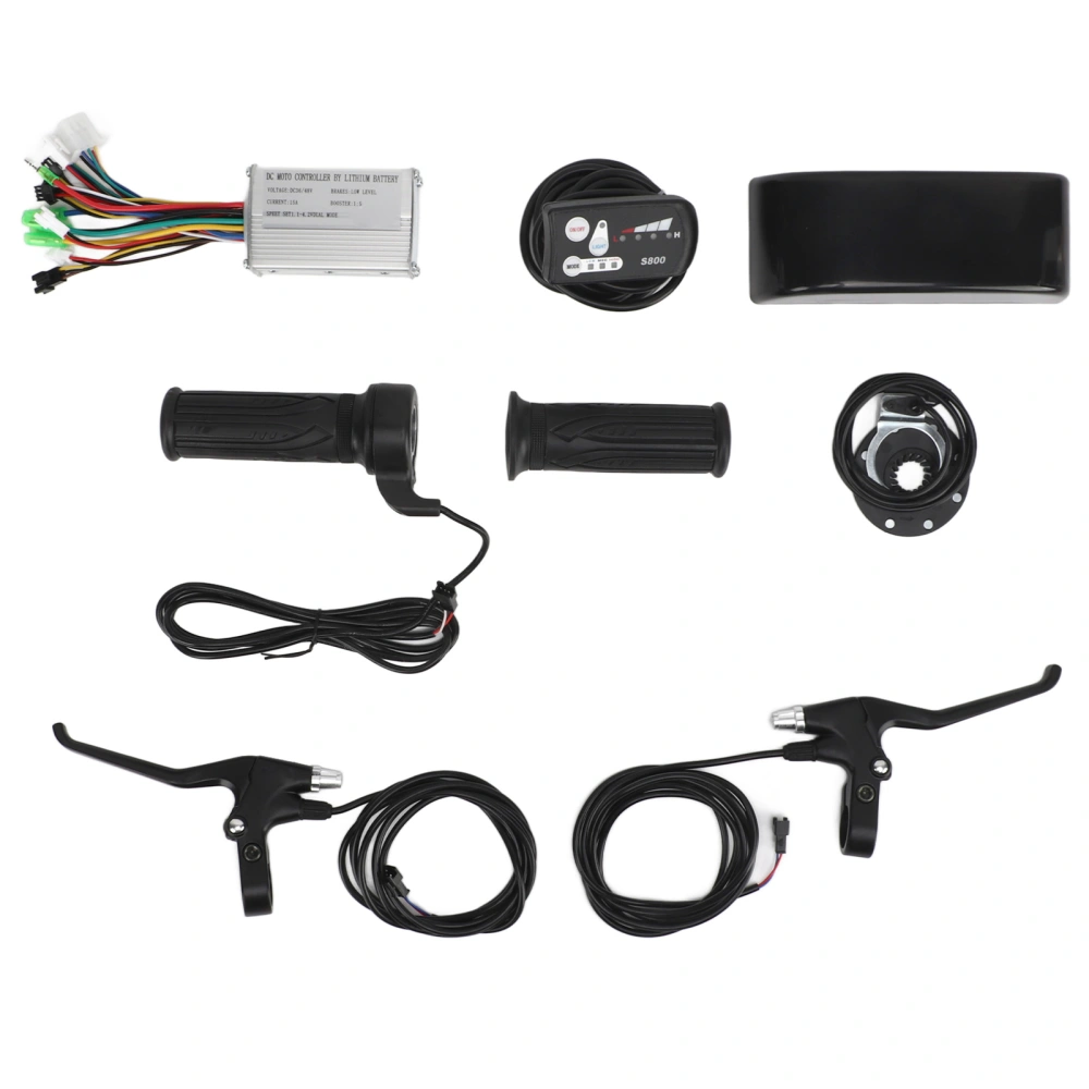 Electric Bicycle Conversion Kit S800 Panel 15A Controller Brake Handle and Twist Hand Grip for 250W Motor Upgrade