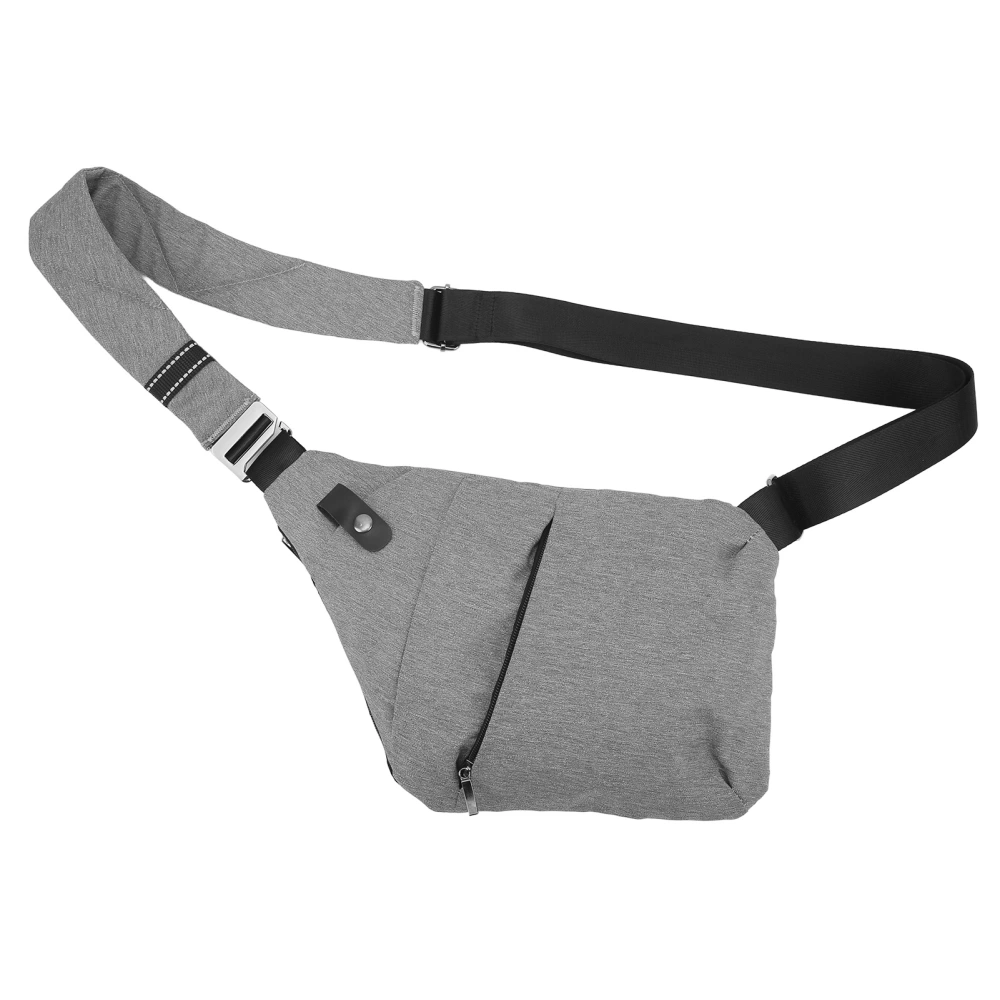 Sling Chest Bag Fashionable Prevents Theft Waterproof High Capacity Single Shoulder Bag for Outdoor Cycling Grey