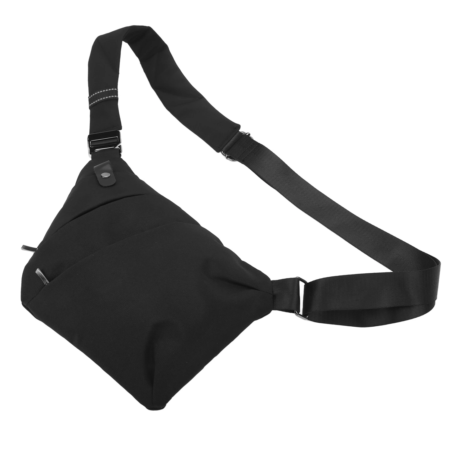 Sling Chest Bag Fashionable Prevents Theft Waterproof High Capacity Single Shoulder Bag for Outdoor Cycling Black