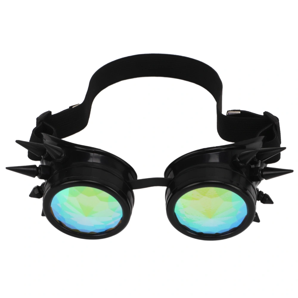 Steampunk Goggles Retro PC ABS with Elastic Band Kaleidoscope Rave Glasses for Party Black