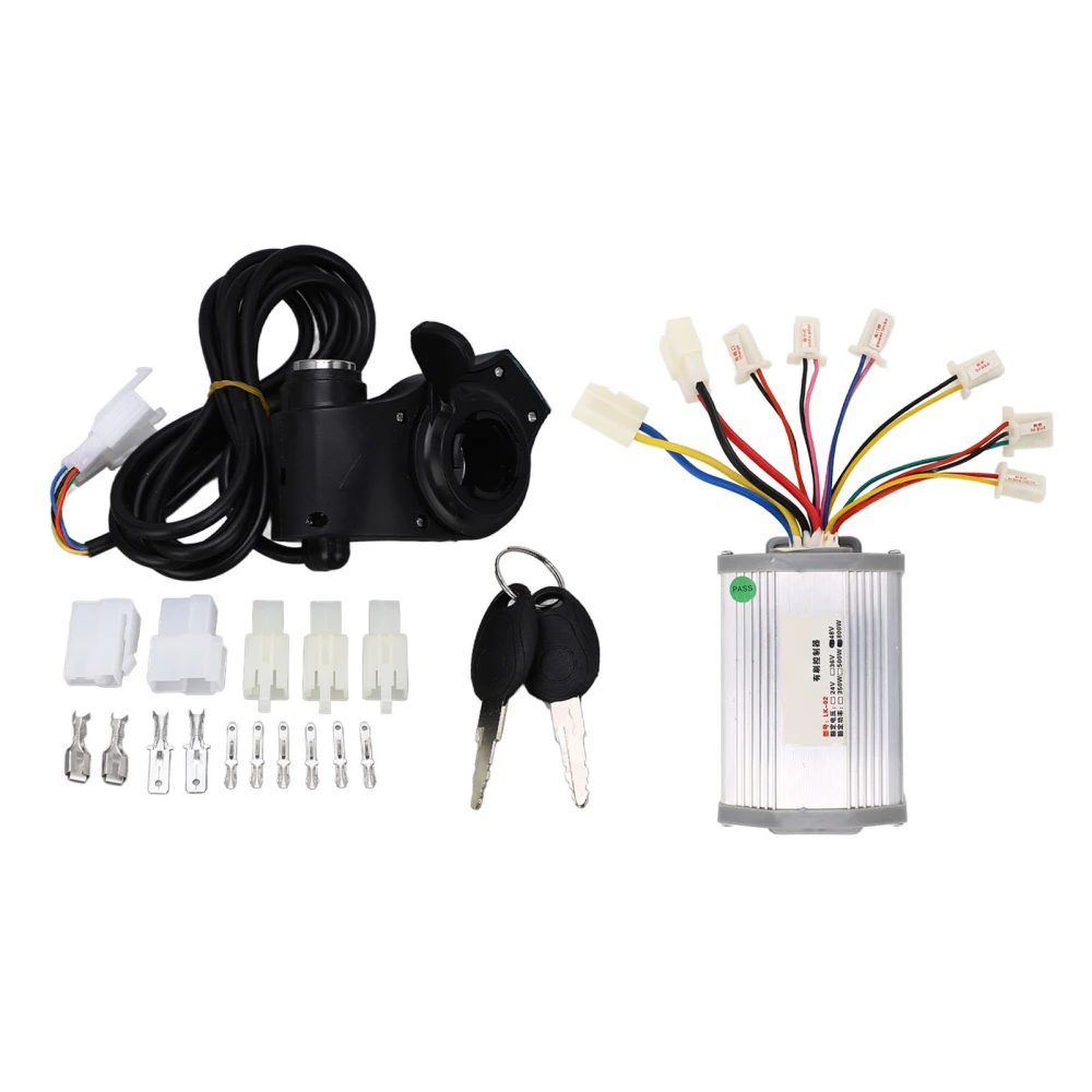 48V 800W Bike Brush Controller Set with Keys Thumb Throttle Electric Bicycle Conversion Kit for Scooter