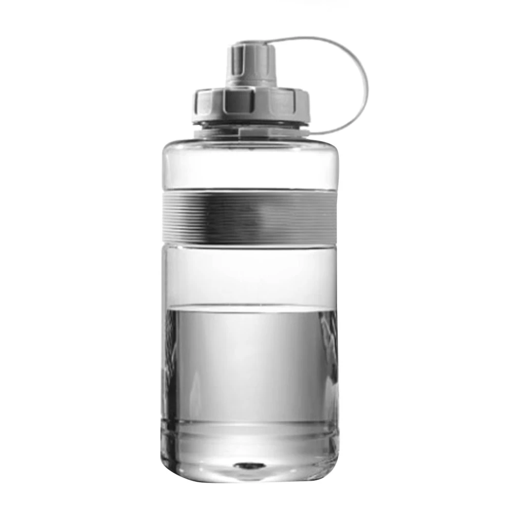 Portable Sports Water Bottle Large Capacity Plastic Outdoor Straw Cup Fitness Water Storage Bottle Gray 2L