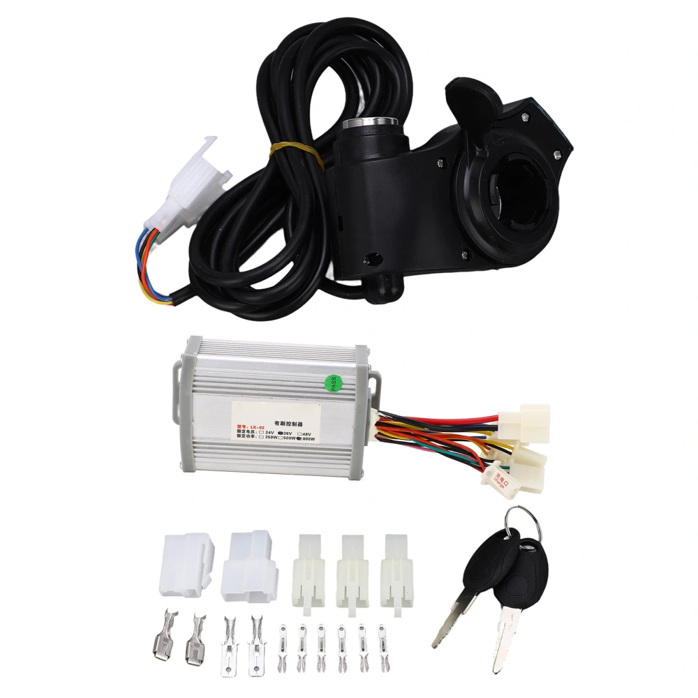 Bike Motor Controller Kit 36V 800W Throttle Display Sensitive Control Brush Motor Controller with Keys for Conversion