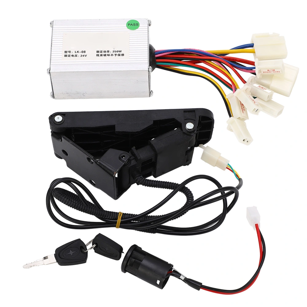 24V 250W Brushed Controller and Pedal Accelerator Assembly Electric Tricycle Conversion Kit for Electric Bike Replacement