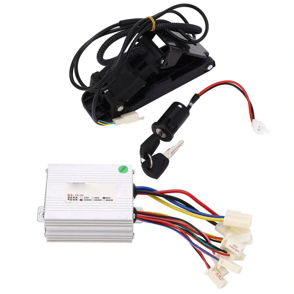 48V 350W Brush Speed Motor Conversion Controller Kit with Throttle Pedal for Electric Bike Motorcycle Tricycle