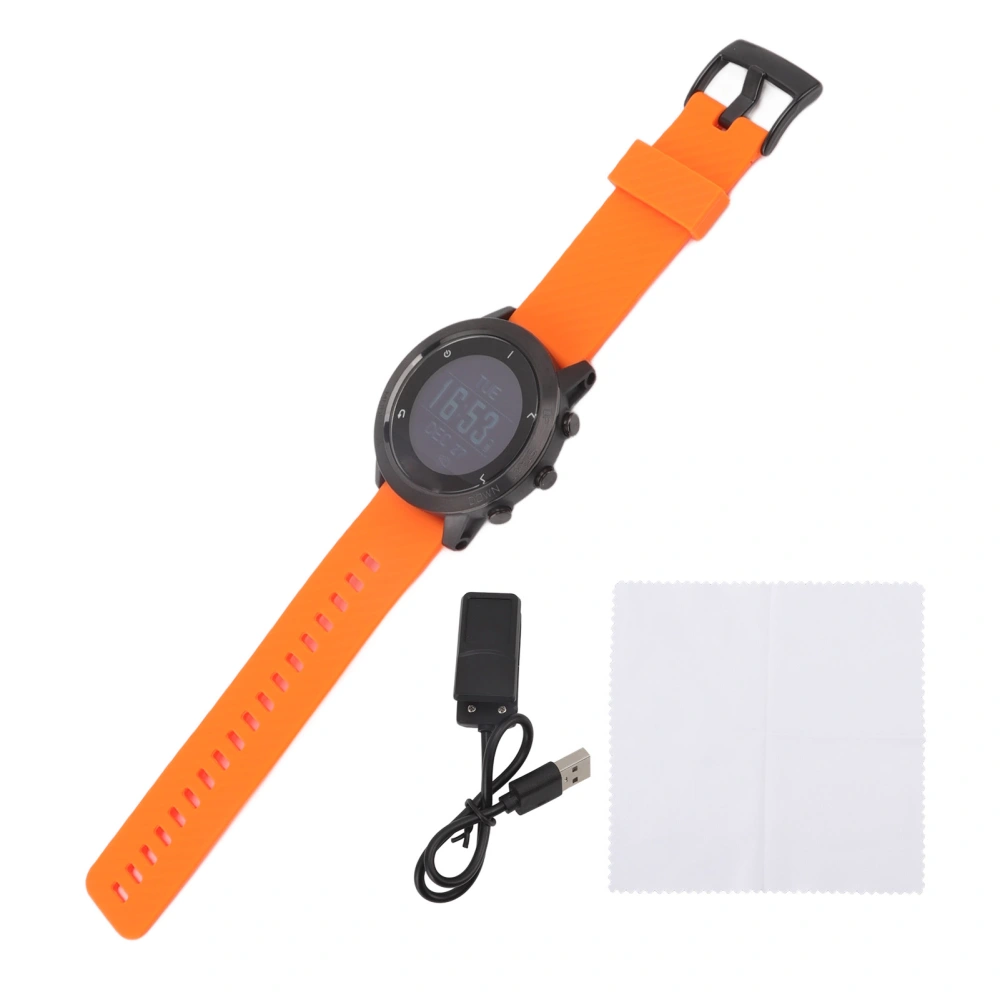 Men Diving Computer Watch Multifunctional Outdoor GPS Smart Watch for Running Walking Cycling Mountaineering Orange