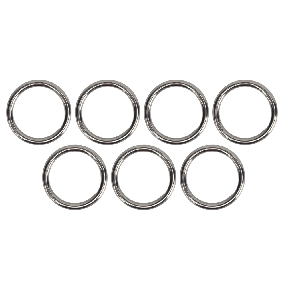 7 Pcs 304 Stainless Steel Metal O Ring Waterproof Rustproof Seamless Welded Round O Ring for Fitness Hoops Yoga Rings 7x50MM