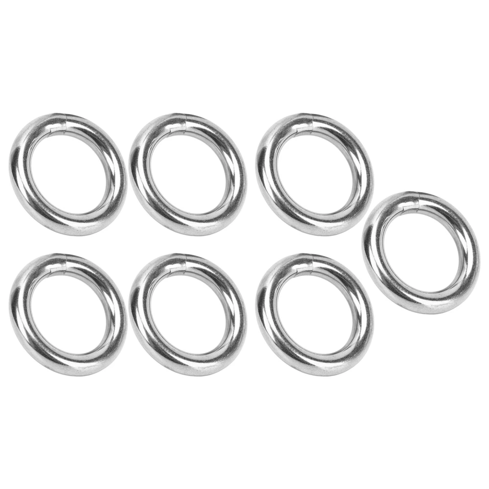 7 Pcs Metal O Ring Waterproof Rustproof 304 Stainless Steel Strong Load Bearing Seamless Welded Round O Ring 8x35mm